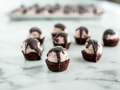 Close-up of Brownie Ice Cream Bites, as seen on The Pioneer Woman, Season 35.