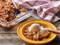 When you need some fall spirit in a hurry, this simple crisp will make the whole house smell incredible. The brown sugar and oats mixture becomes a, well, crisp crown for the cinnamon-y, tender apples beneath. It's delicious still warm with a scoop of ice cream, but you know that a leftover cold slice makes a decadent breakfast the next morning with a cup of coffee.
