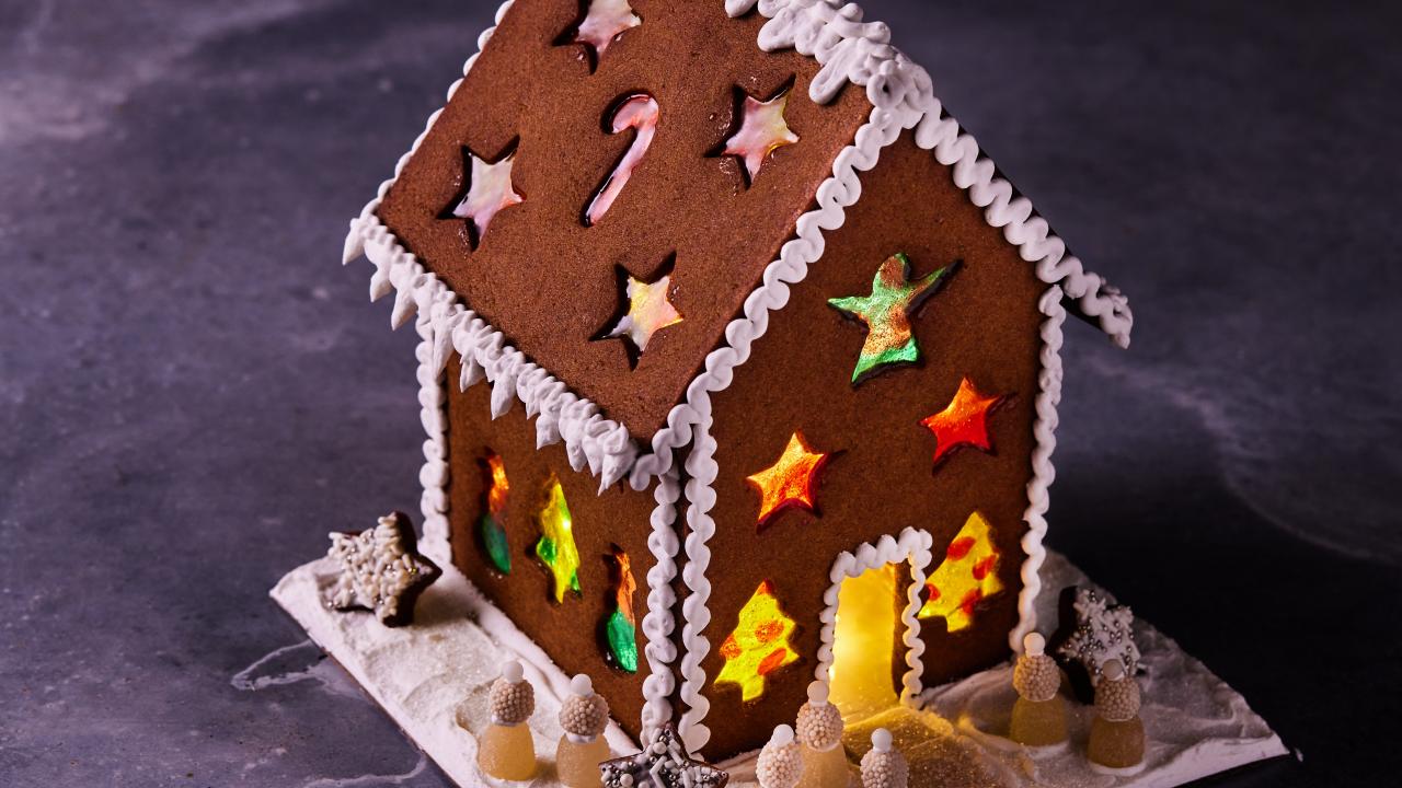 Stained Glass Gingerbread Home
