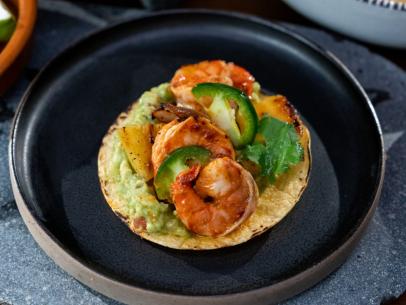 Host Franco Noriega's Grilled Shrimp Tacos dish, as seen on Hot Dish with Franco, Season 1. 