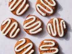 Sweet potato and snickerdoodle lovers unite! A generous amount of canned sweet potato puree in the dough produces a fluffy cookie with the perfect chewy edge. I top them off with the quintessential cinnamon-sugar coating, then add a piping of fluffy cream cheese frosting for a festive finish.