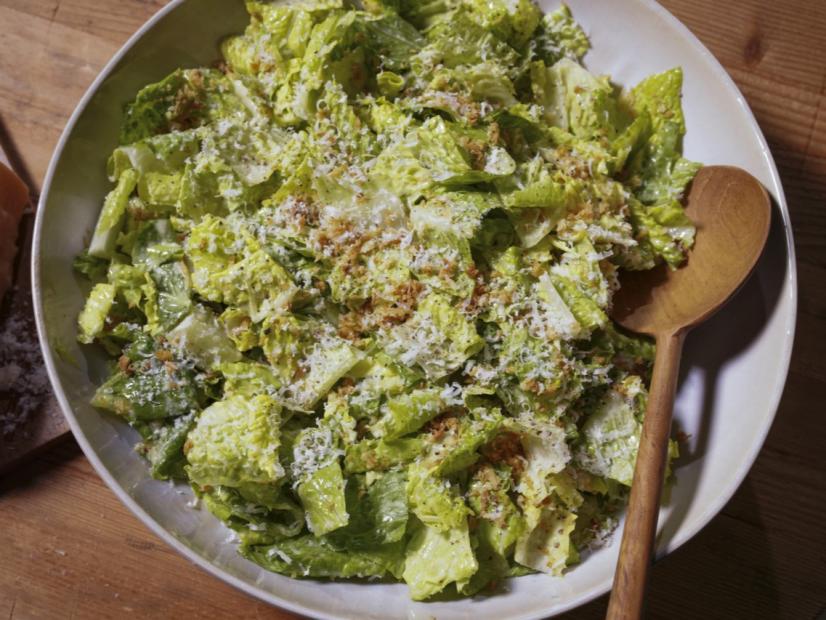 Katie Lee Biegel's Caesar Salad with Crispy Capers and Garlic Breadcrumbs Beauty, as seen on The Kitchen, Season 36.