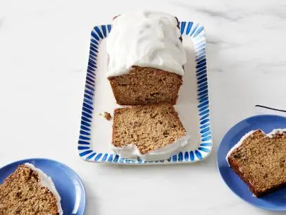 Banana-Walnut Bread with Cream Cheese Frosting.