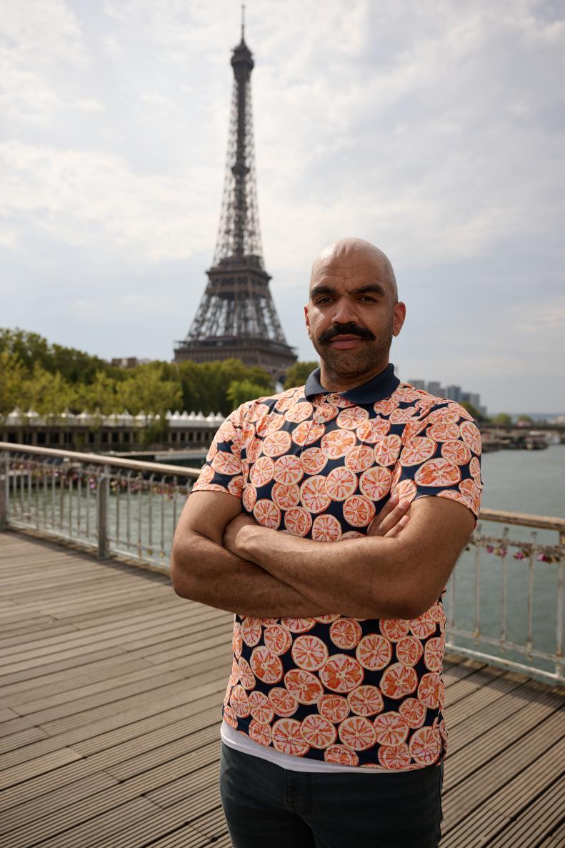 Contestant Cedrick Simpson, as seen on Next Baking Master: Paris, Season 1.