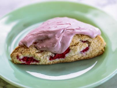 Close-up of Raspberry Scones, as seen on The Pioneer Woman Season 36