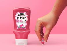 The vegan mayo-barbecue sauce mashup is Barbie pink.