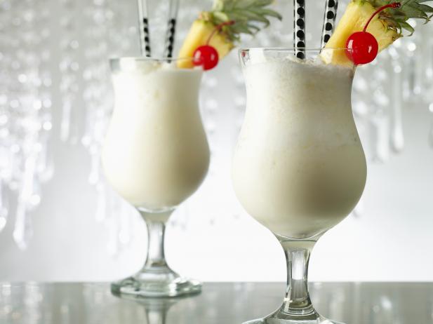 Two Pina Colada Cocktail Drinks