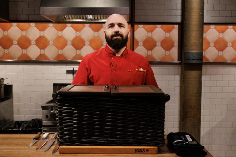 Chef Alex Napolitano poses, as seen on Chopped: Battle Italiano, Season 58.