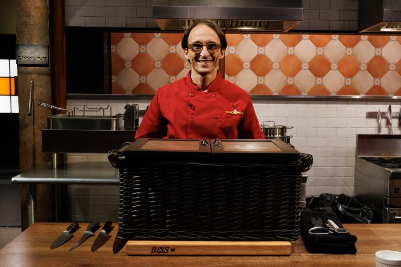 Chef Antonello Zito poses, as seen on Chopped: Battle Italiano, Season 58.