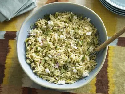 Geoffrey Zakarian's Mediterranean Orzo Salad Beauty, as seen on The Kitchen, Season 37.