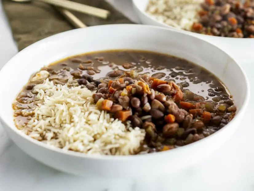 Close-up of Bean and Bacon Soup, as seen on The Pioneer Woman, Season 37