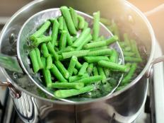Boiled yardlong beans or Vigna sinensis also call green beans.