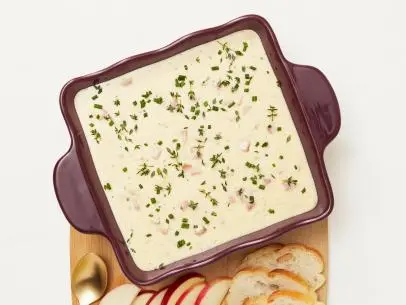 HOT HAM AND CHEESE DIP. Food Network Ceramic Baker; Food Network  3-Piece Bamboo Cutting Board Set; Food Network  Classic Champagne.