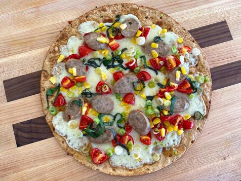 Summer Pizza with Corn, Tomatoes and Sausage