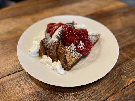 Dessert French Toast with Strawberries and Cream