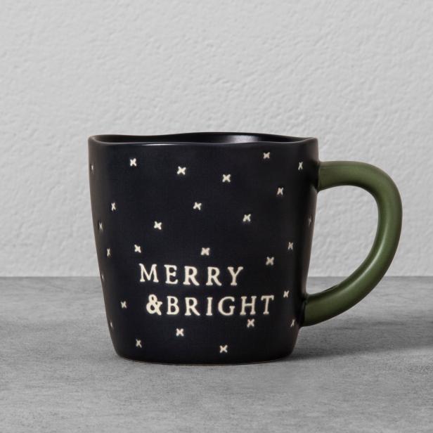 Stoneware Merry & Bright Mug 8oz - Black