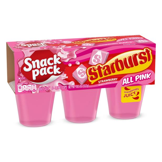 Snack Pack Starburst All Pink Juicy Gels.