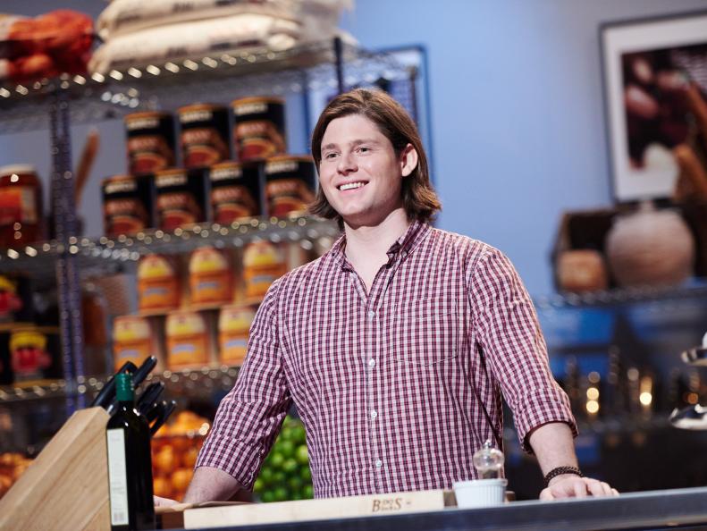 Finalist Alex McCoy performs the Mentor Challenge, Introductory Videos, as seen on Food Network Star, Season 11.
