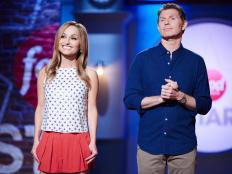 Selection Committee Giada de Laurentiis and Bobby Flay during the reveal of the Star Challenge, July 4th Cookout, as seen on Food Network Star, Season 11.