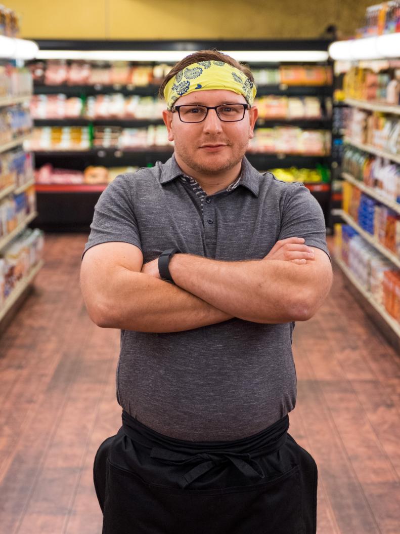 Portrait of contestant Brian Goodman, as seen on Food Network's Guy's Grocery Games, Season 11.