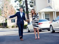 Hosts Bobby Flay and Giada de Laurentiis during the reveal of the Star Challenge, Destination Show Promos, as seen on Food Network Star, Season 12.