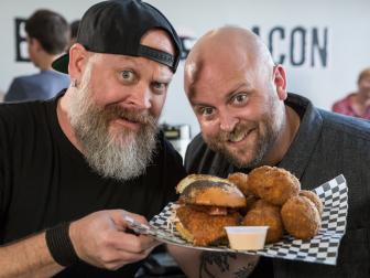 Ryan Fey and Mark Anderson at Bacon, Bacon, as seen on Grill Dads, Season 1.