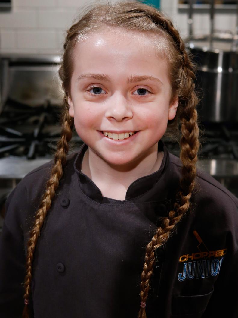 Junior chef Cassidy Tryon poses, as seen on Chopped Junior, Season 7.