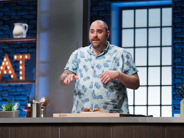 Contestant Christian Petroni during the One Minute Demo for the Final Challenge, as seen on Food Network Star, Season 14.