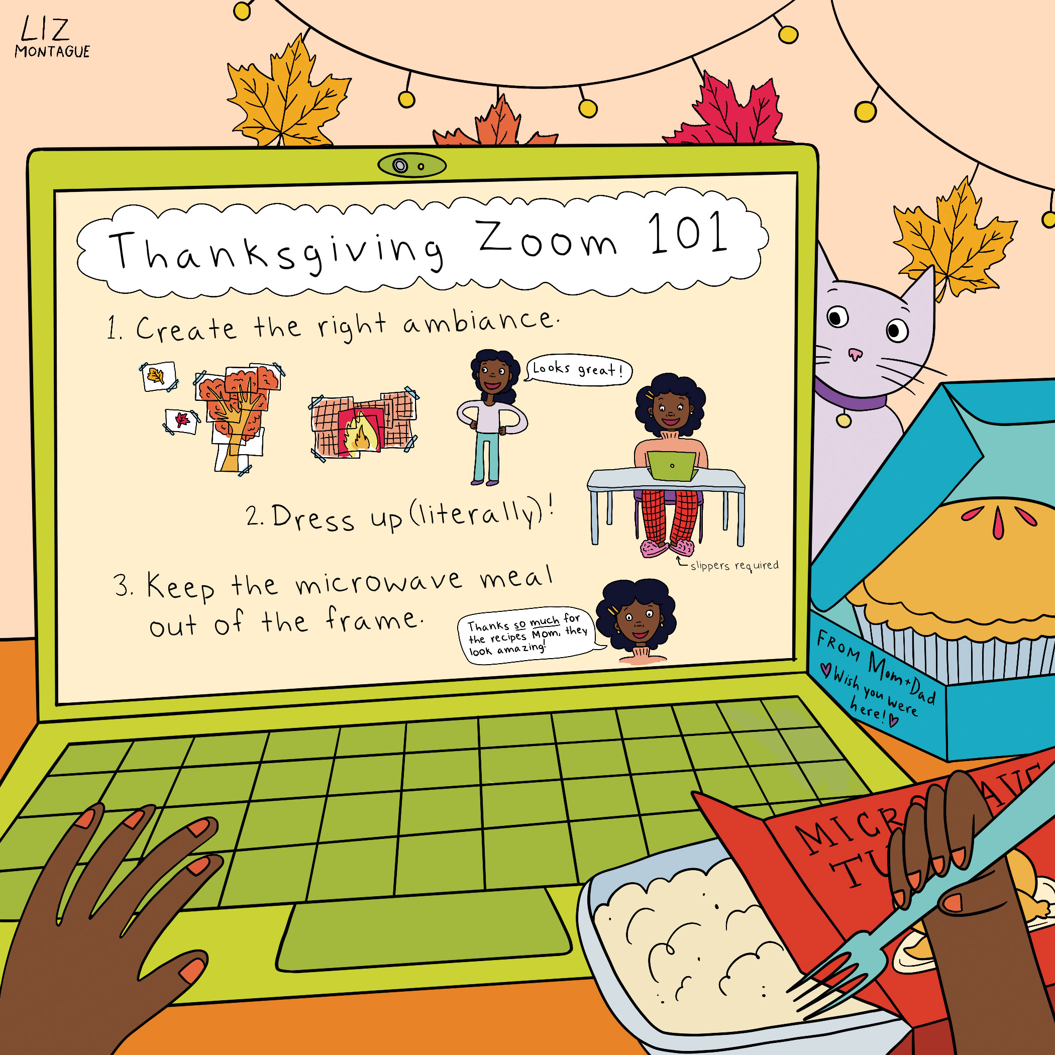 It’s OK to laugh at your Zoom Thanksgiving set-up.