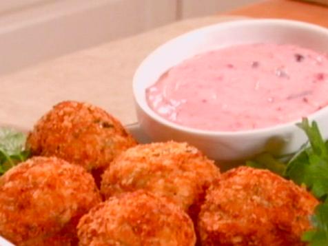 Mashed Potato Croquettes with Cranberry Mayo