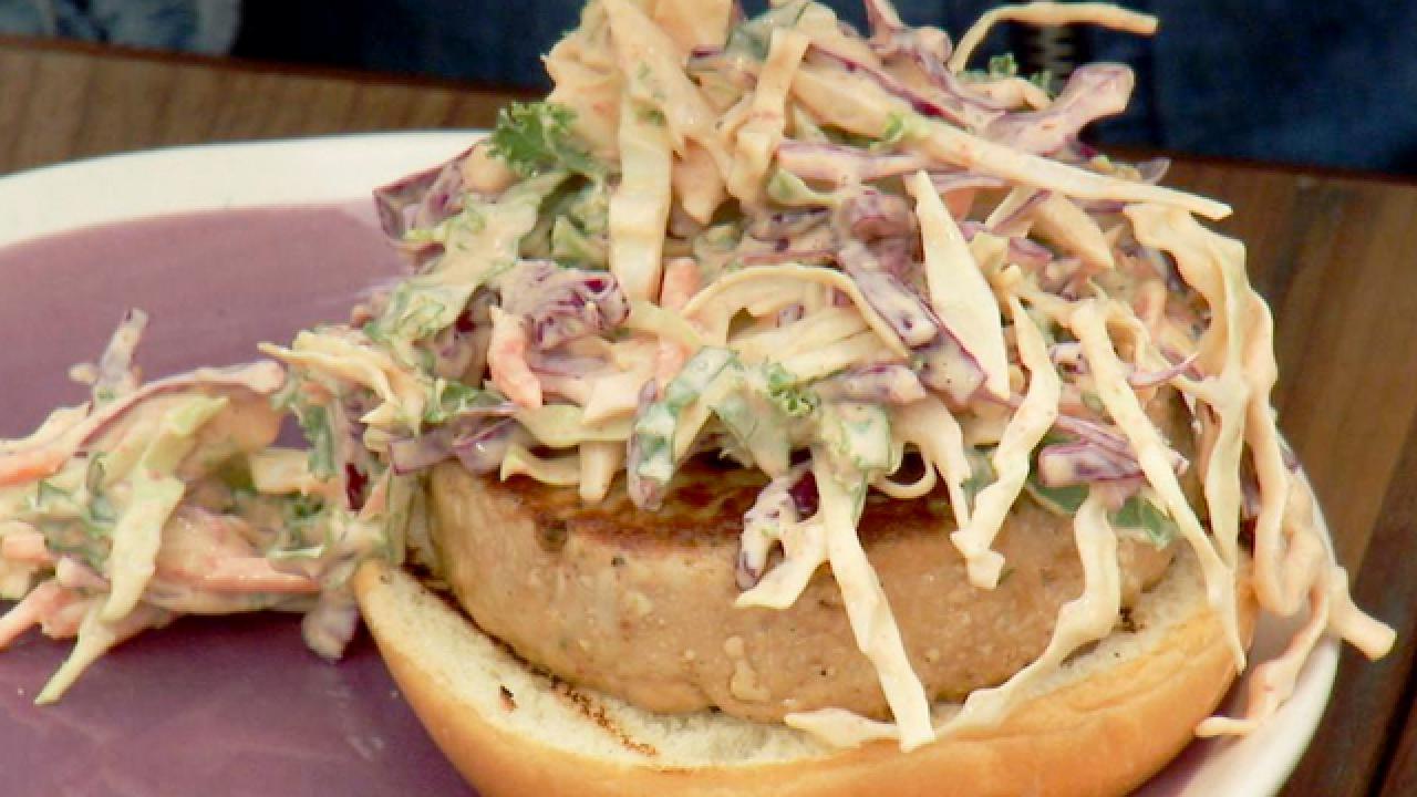 Tuna Burger with Chipotle Slaw