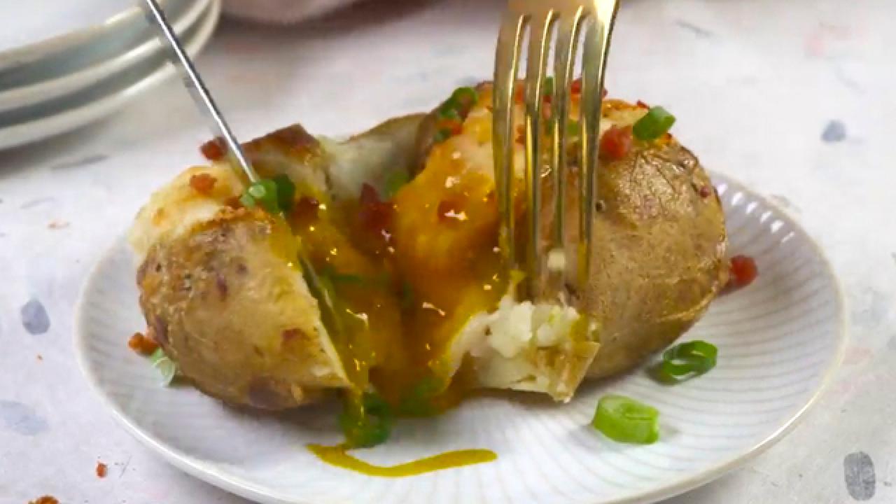 Carbonara Stuffed Baked Potato