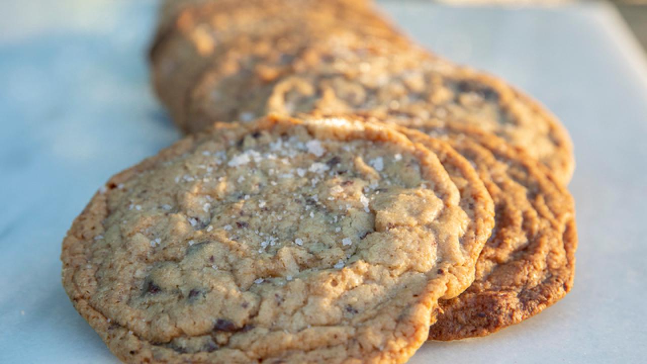 Giant Crinkled Chocolate Chip Cookies