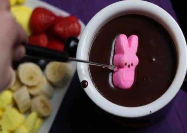 peeps in chocolate fondue