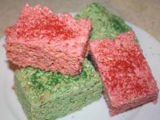 Crispy Rice Treats are a year-round favorite, but a dash of food coloring and a little less butter make them a healthy, holiday treat.