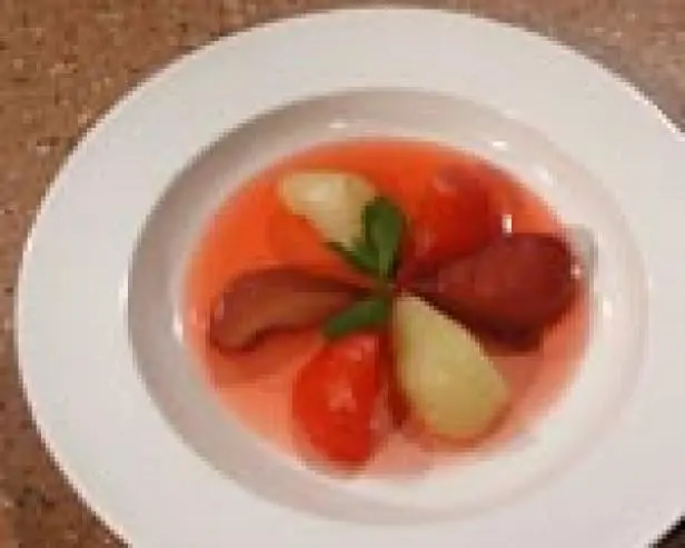 Three-Color Poached Pears Recipe | Food Network