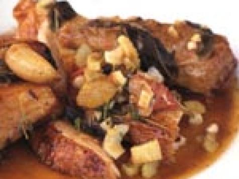 Pot-Roasted Guinea Fowl with Sage, Celery and Blood Orange