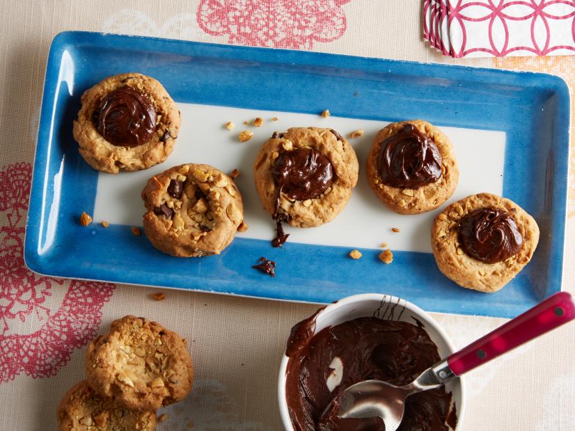 Gale Gand's Chocolate Peanut Butter Thumbprint Cookies for Everyday Birthday Party Bites as seen on Food Network's Sweet Dreams 