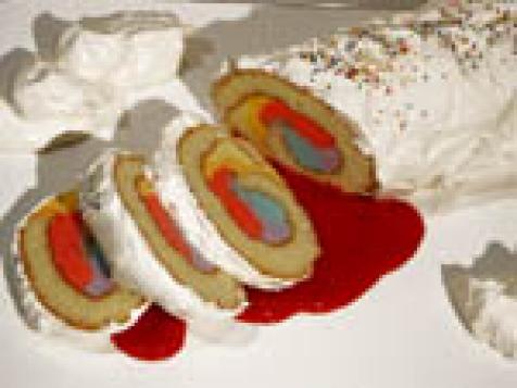 Rainbow Cloud Confetti Cake