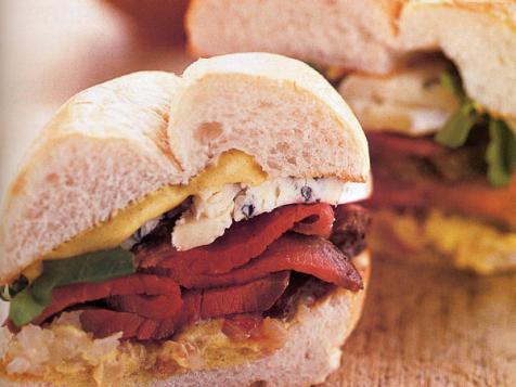 Steak Sandwiches with Blue Cheese and Roasted Shallots