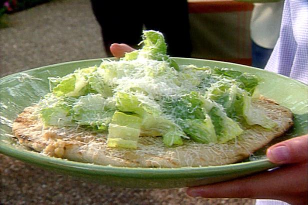 Piadine with Caesar Salad and Roasted Garlic Paste