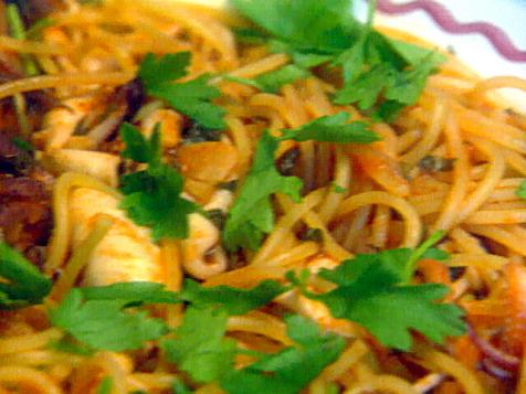 Calamari on Pasta