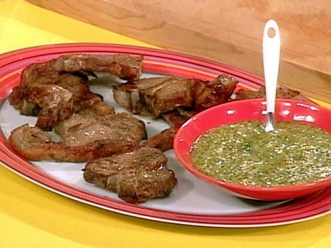 Lamb Chops with Mint and Mustard Dipping Sauce
