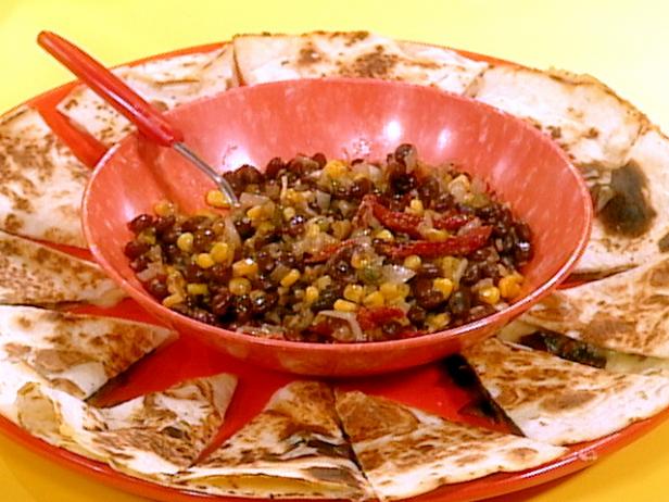 Wild Mushroom Quesadillas With Warm Black Bean Salsa Recipe Rachael Ray Food Network