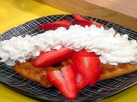 Sugar Waffles with Berries and Whipped Cream