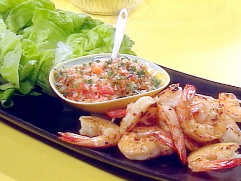 Grilled Jumbo Shrimp and Pickled "Gazpacho" Roll-ups