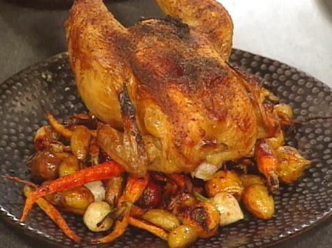 Herb Roasted Chicken with a Mix of Roasted Baby Root Vegetables