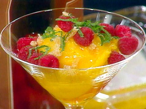 Mango Sorbet with Amaretto and Crystallized Ginger