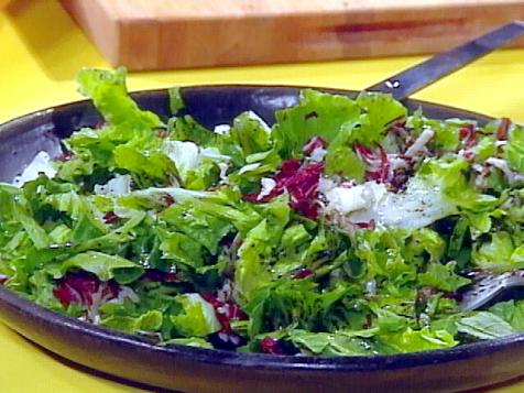 Spicy Greens with Warm Balsamic Dressing