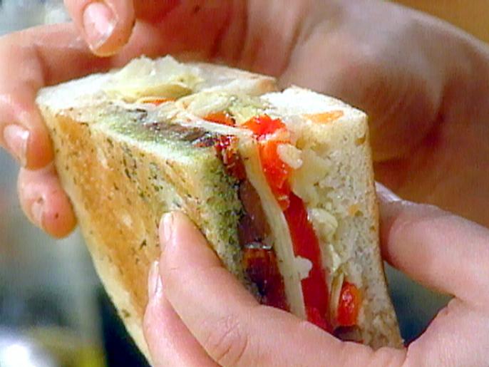 Vegetable Antipasto Stuffed Bread Recipe Rachael Ray Food Network